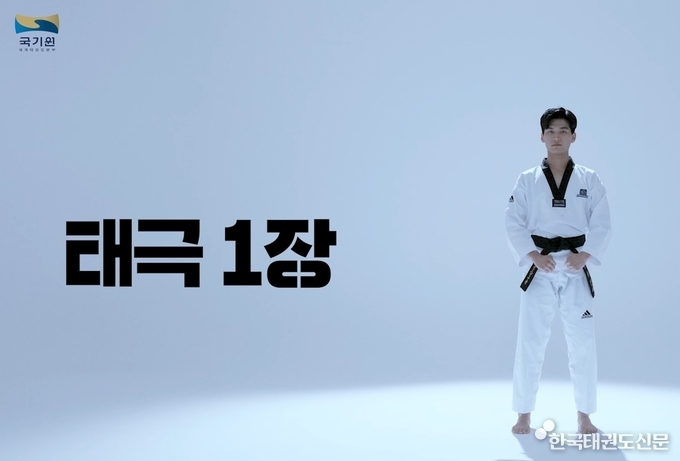 국기원 세계태권도연수원(WTA)이 ‘태권도 품새 교육용 콘텐츠 영상’을 개발했다. 사진은 ‘태권도 품새 교육용 콘텐츠 영상’ 캡처 화면.
